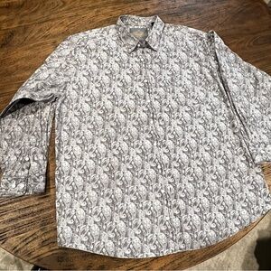 Men's Gray Patterned Casual Button Down Shirt